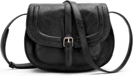 AFKOMST Crossbody Bags for Women,Small Saddle Purse and Boho Cross Body Handbags,Vegan Leather