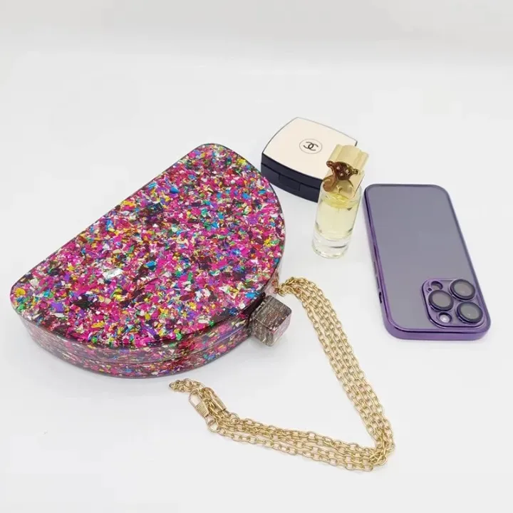 Avyn Half Moon Acrylic Resin Evening Clutch