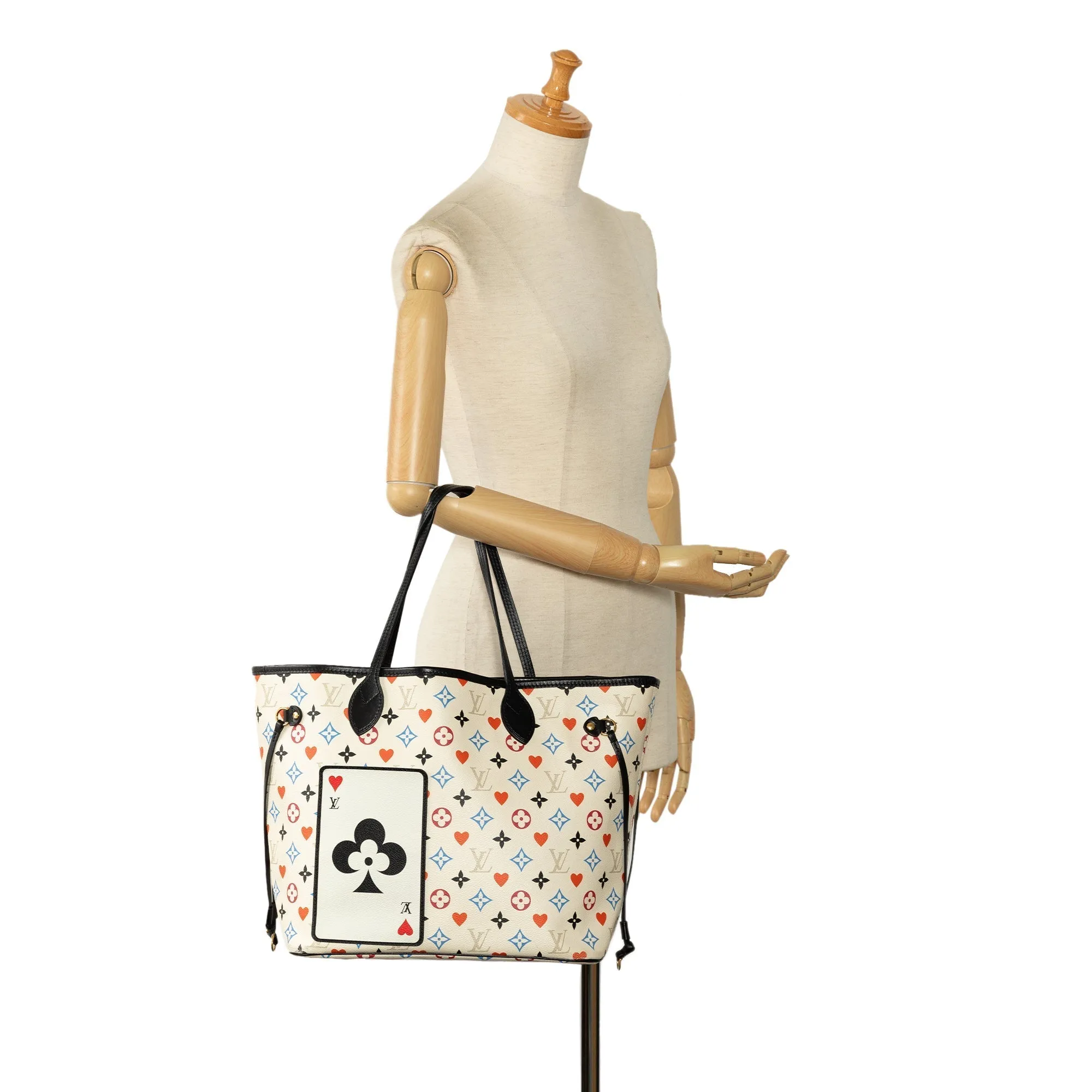 Beige Louis Vuitton Monogram Game On Neverfull MM Tote Bag
