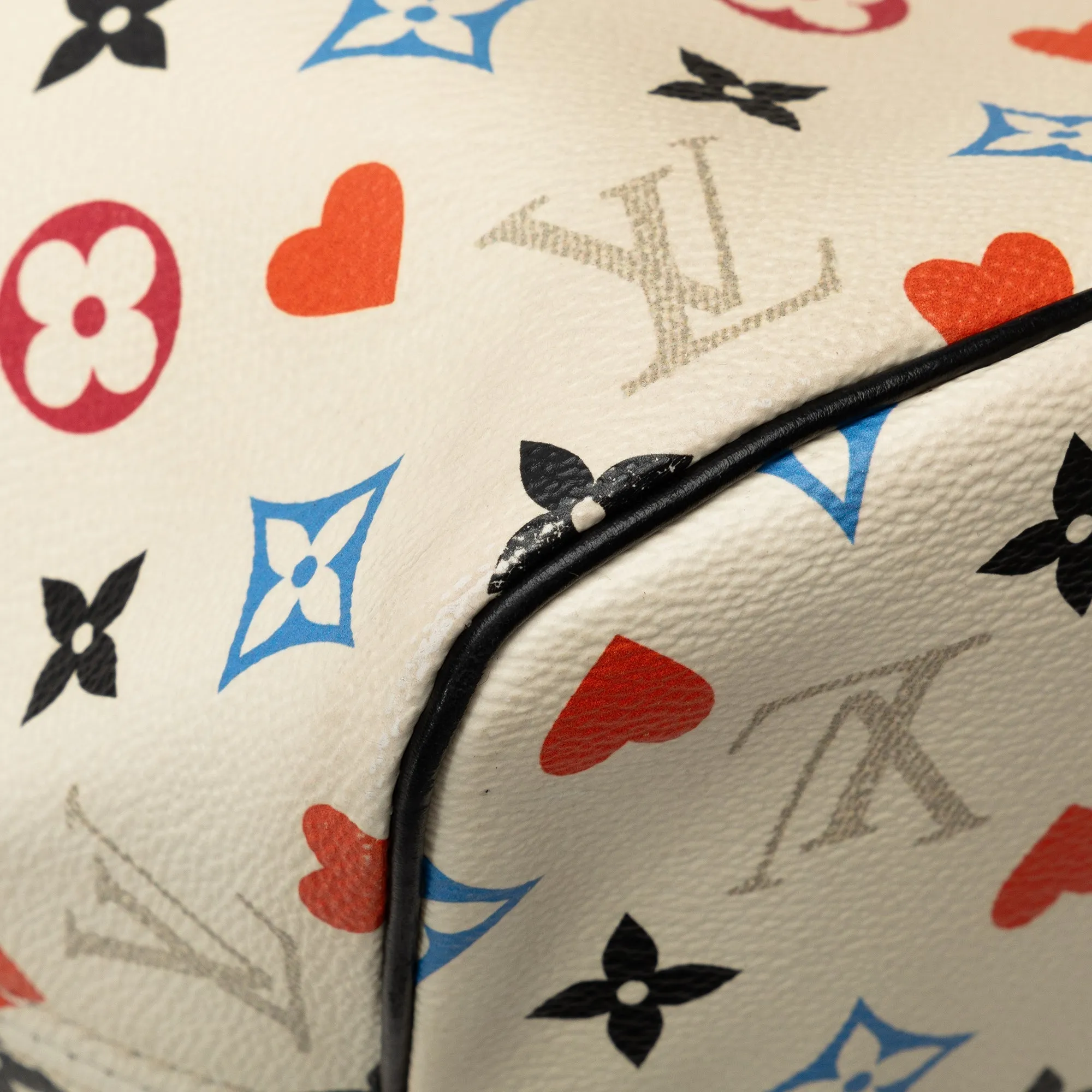 Beige Louis Vuitton Monogram Game On Neverfull MM Tote Bag