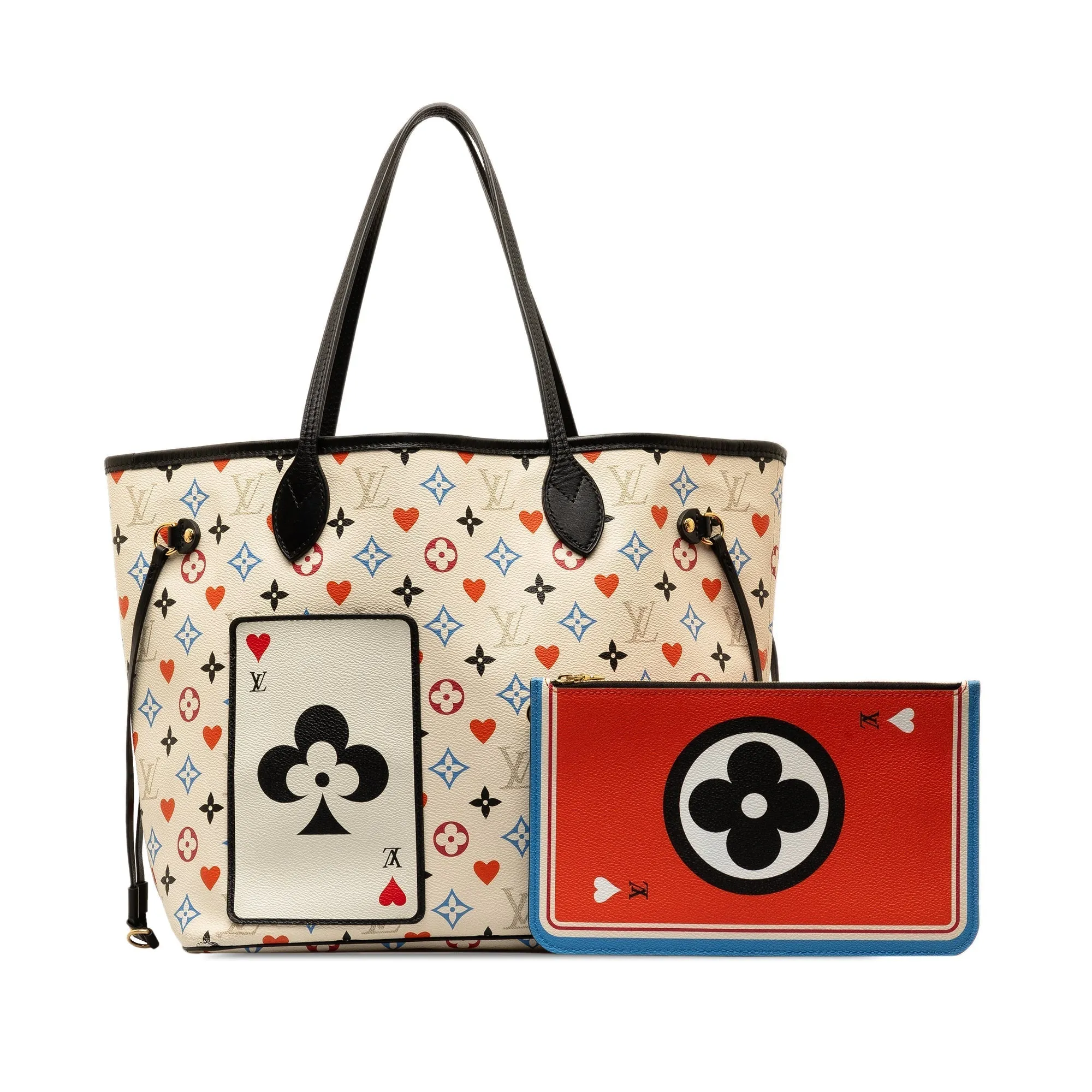 Beige Louis Vuitton Monogram Game On Neverfull MM Tote Bag