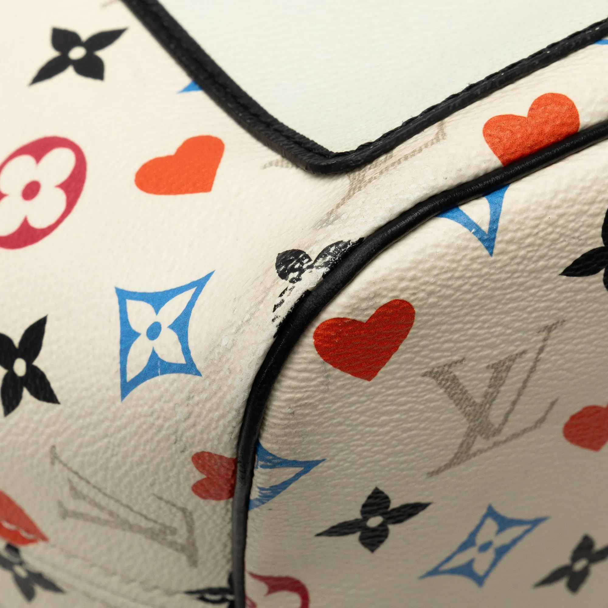 Beige Louis Vuitton Monogram Game On Neverfull MM Tote Bag