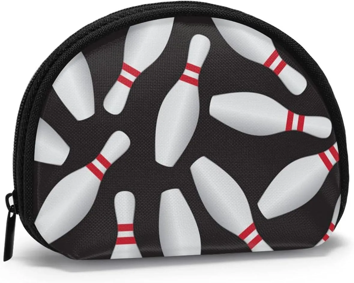 Bowling Coin Purse Coin Pouch Change Wallet Portable Shell Storage Bag For Women Girls