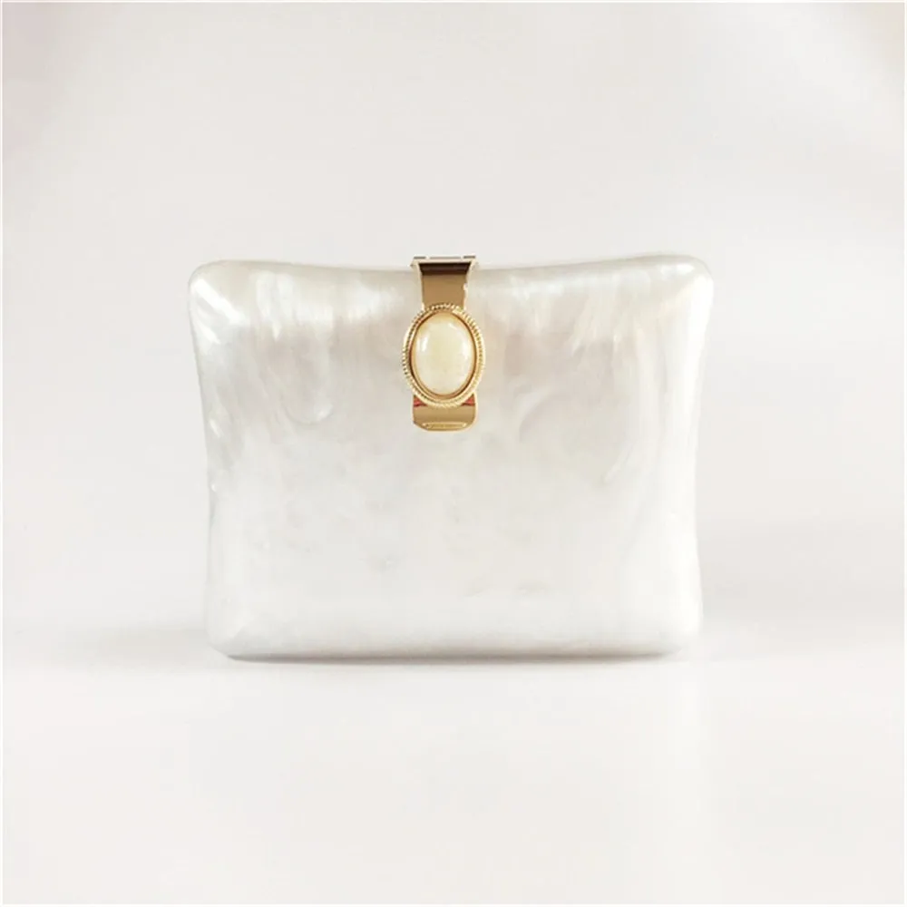 Bulan Pearlescent Acrylic Evening Clutch Bag