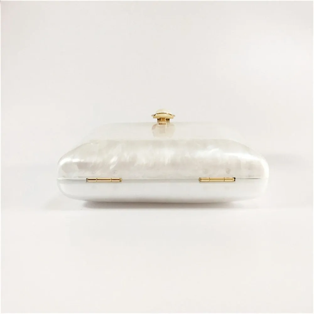 Bulan Pearlescent Acrylic Evening Clutch Bag