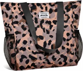 Buringer Large Waterproof Beach Bag for Women Sandproof Tote Bag with Zipper and Pockets Pool Bag for Travel Gym Vacation