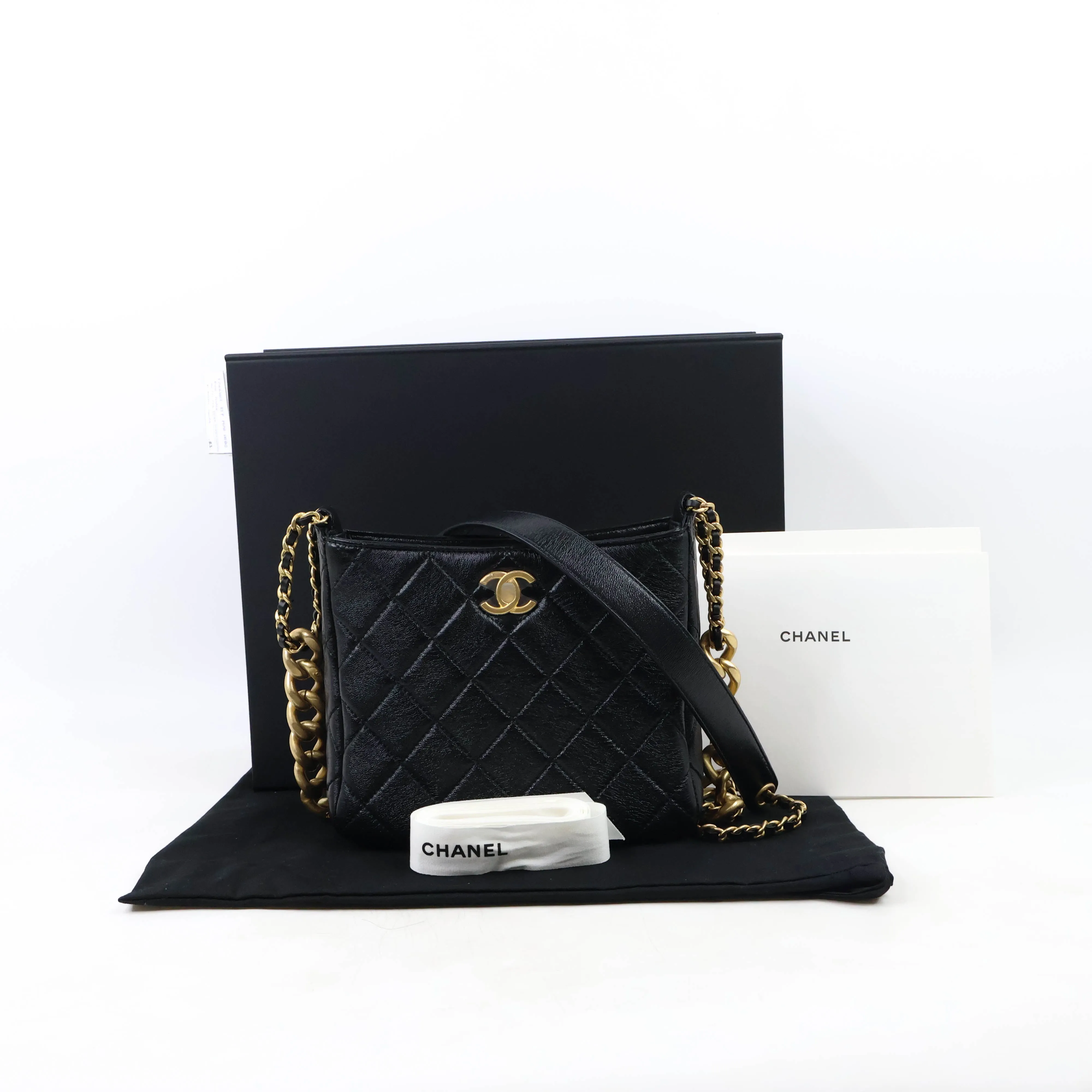 Chanel 22P Mini Hobo Bag Black