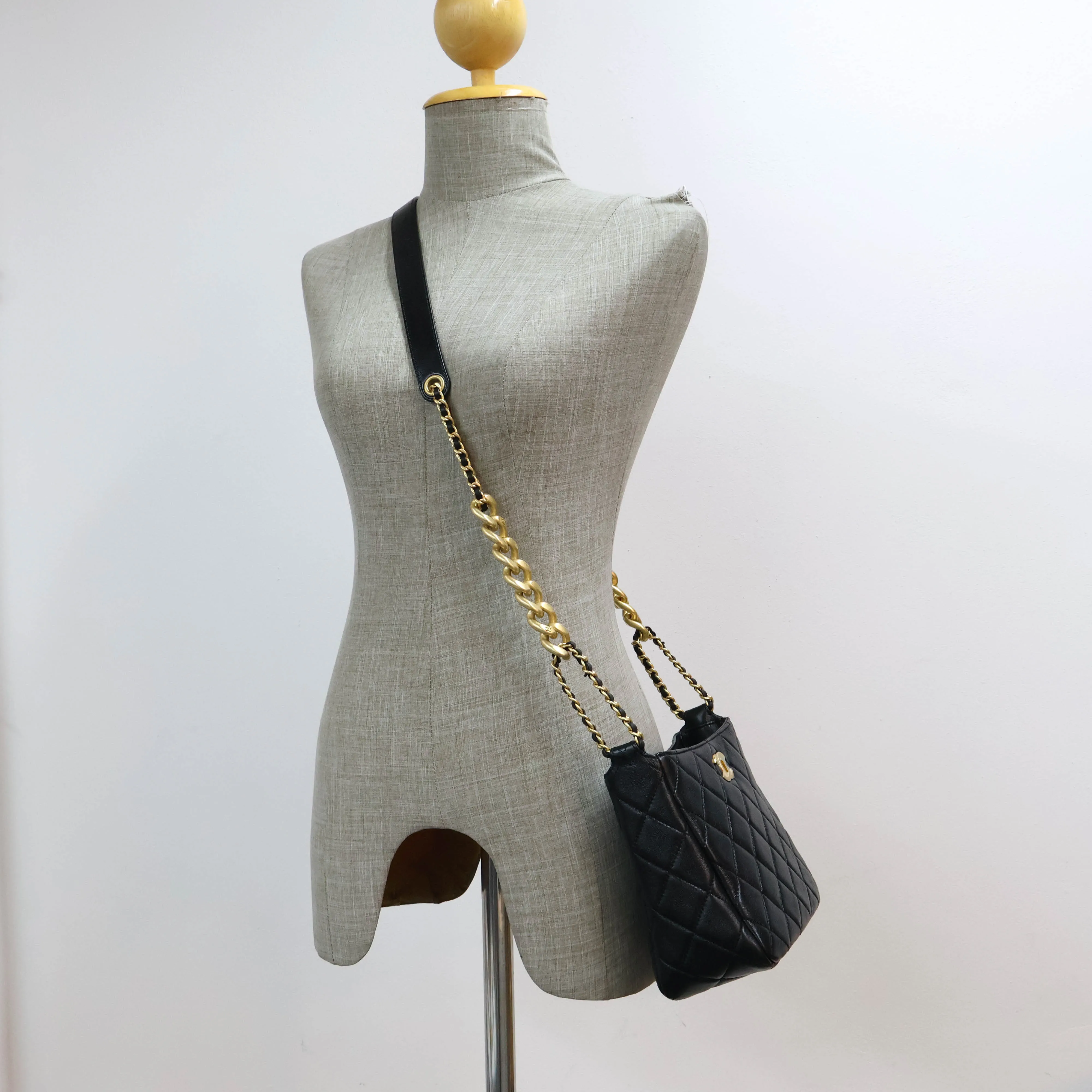 Chanel 22P Mini Hobo Bag Black