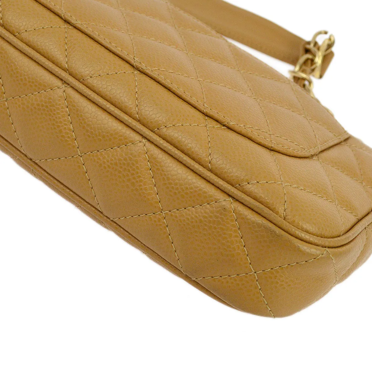 Chanel Beige Caviar Hobo Chain Handbag