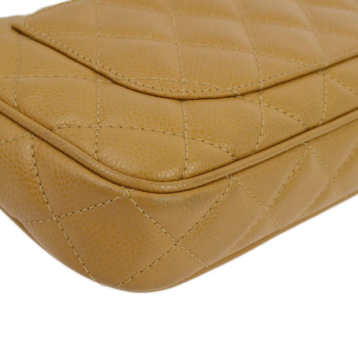 Chanel Beige Caviar Hobo Chain Handbag