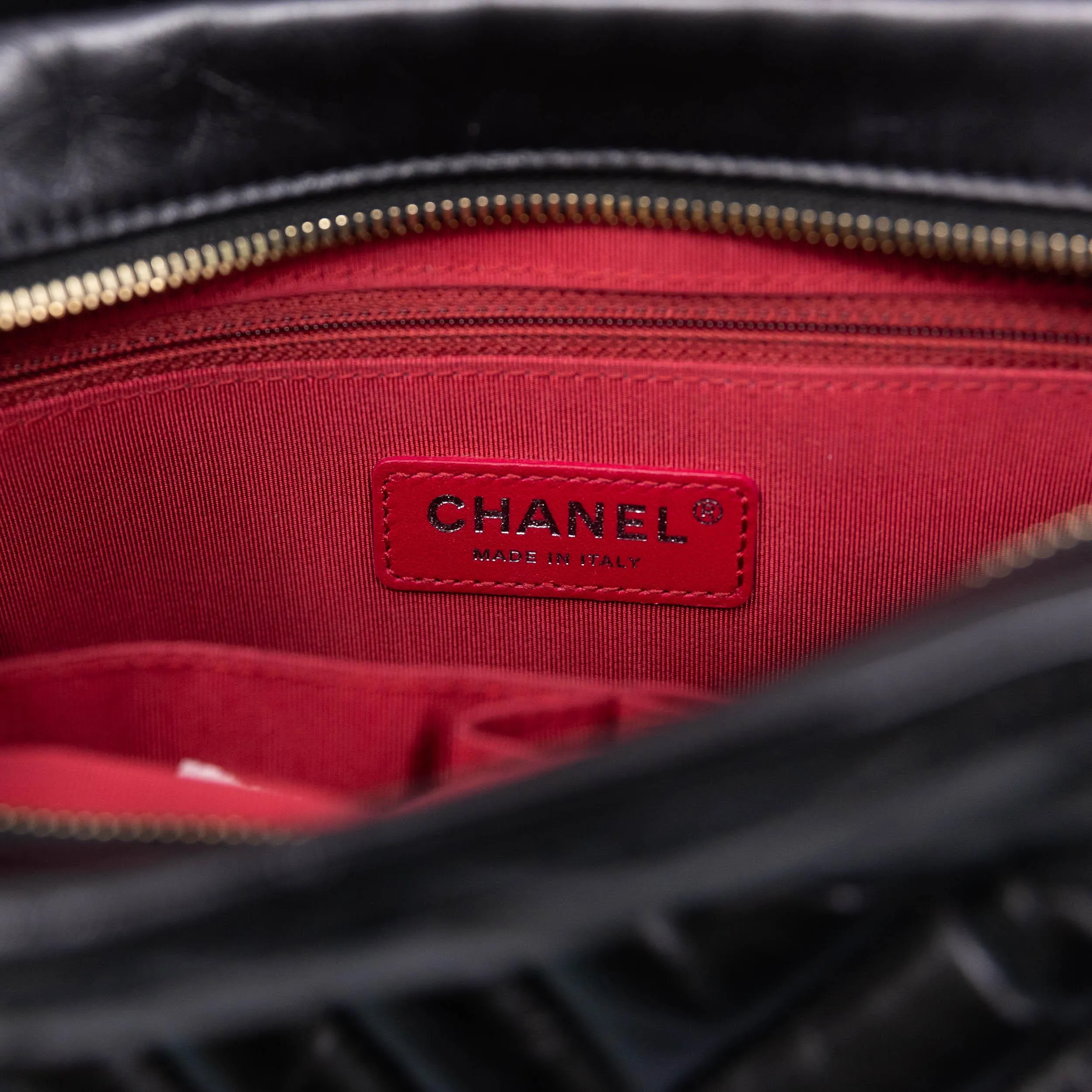 Chanel Black Chevron Medium Gabrielle Hobo