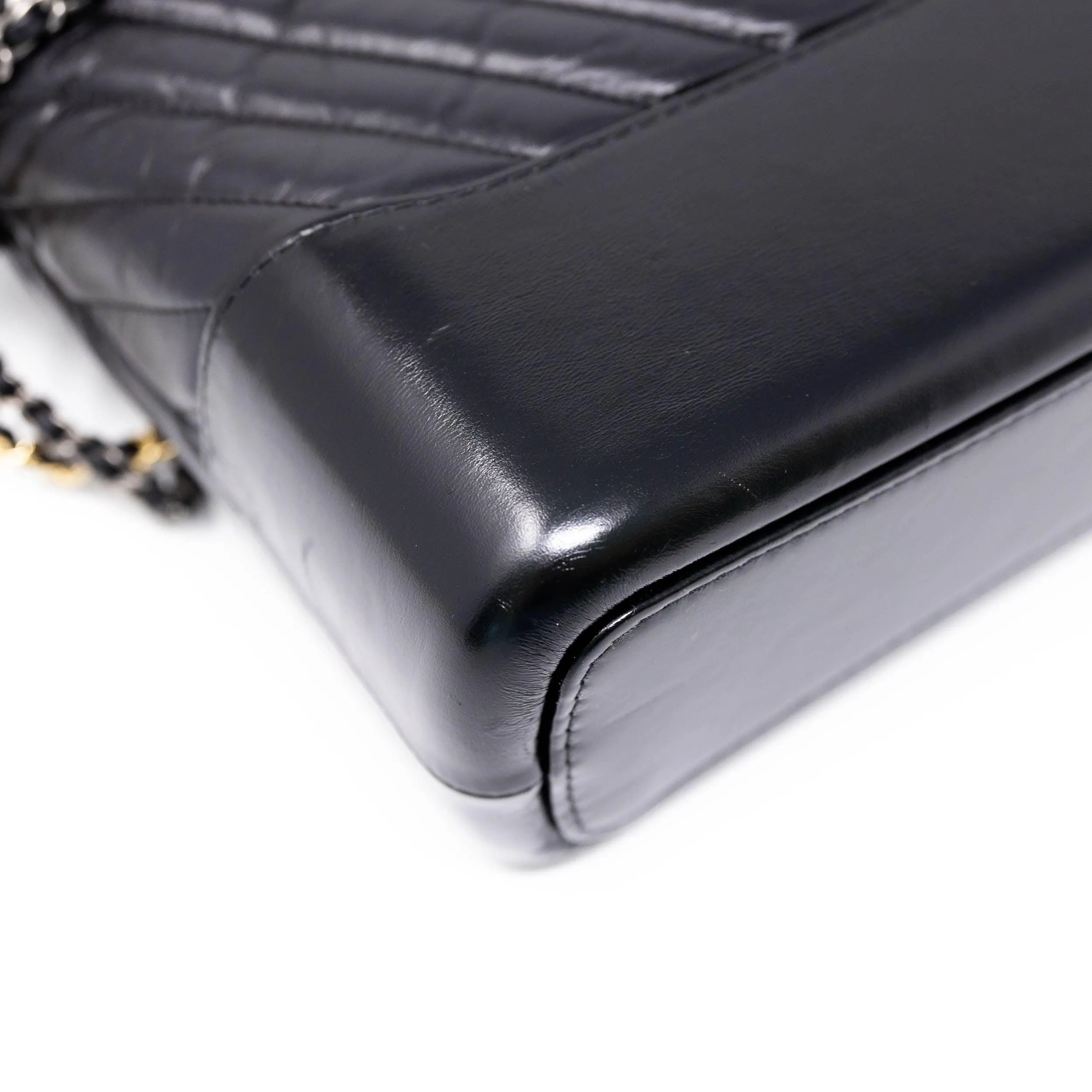 Chanel Black Chevron Medium Gabrielle Hobo