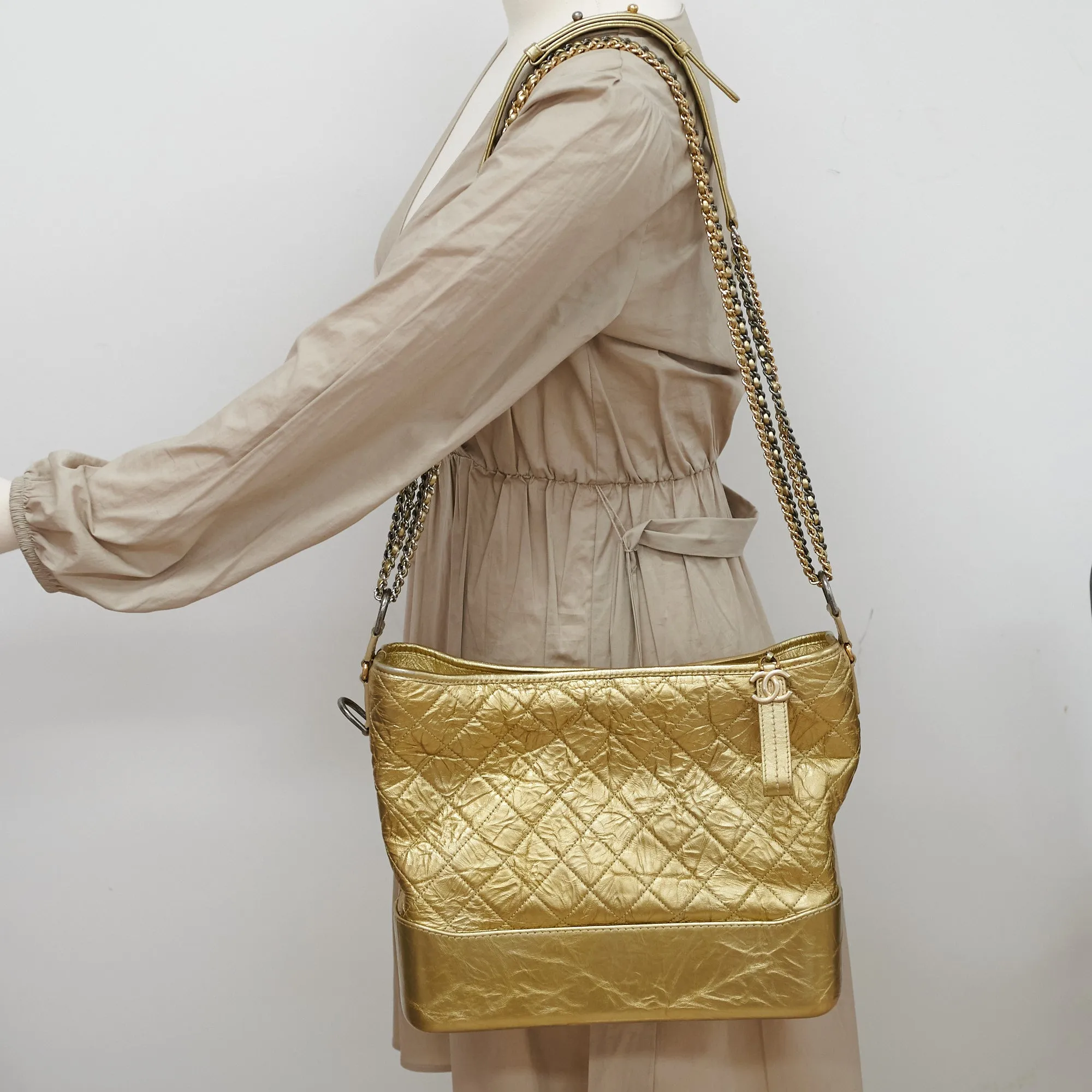 Chanel Gabrielle Hobo Large Gold