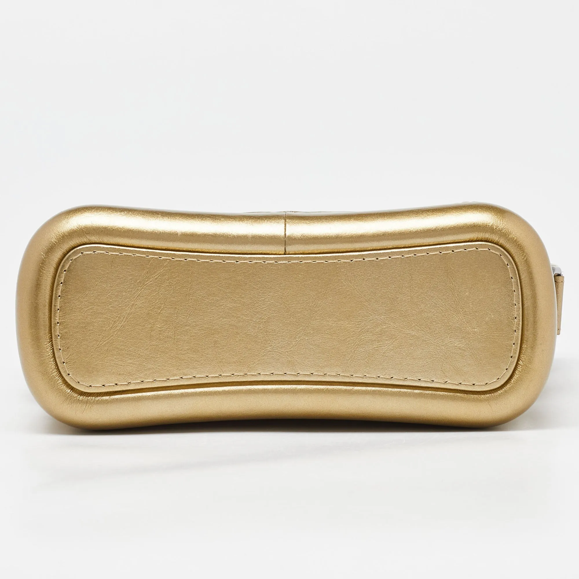 CHANEL Gold Quilted Aged Leather Small Gabrielle Hobo