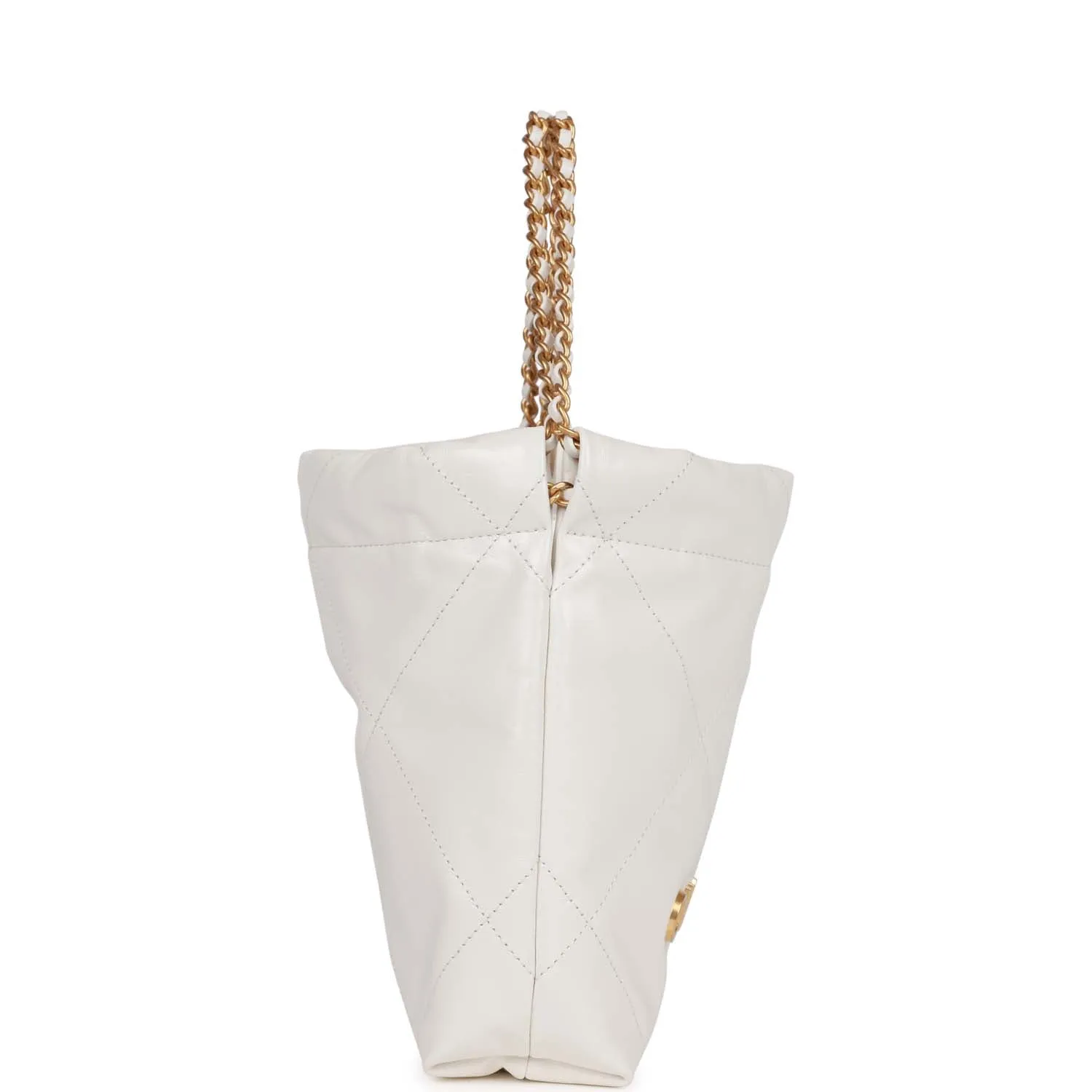 Chanel Mini 22 Bag White Calfskin Gold Hardware