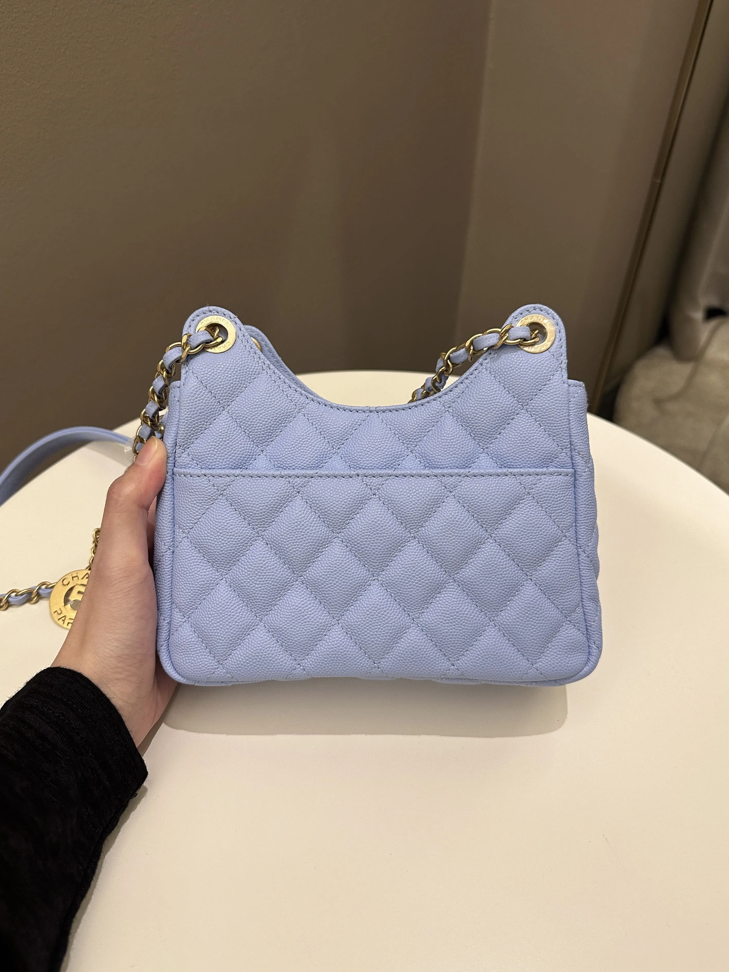 Chanel Small Hobo Bag Periwinkle Caviar