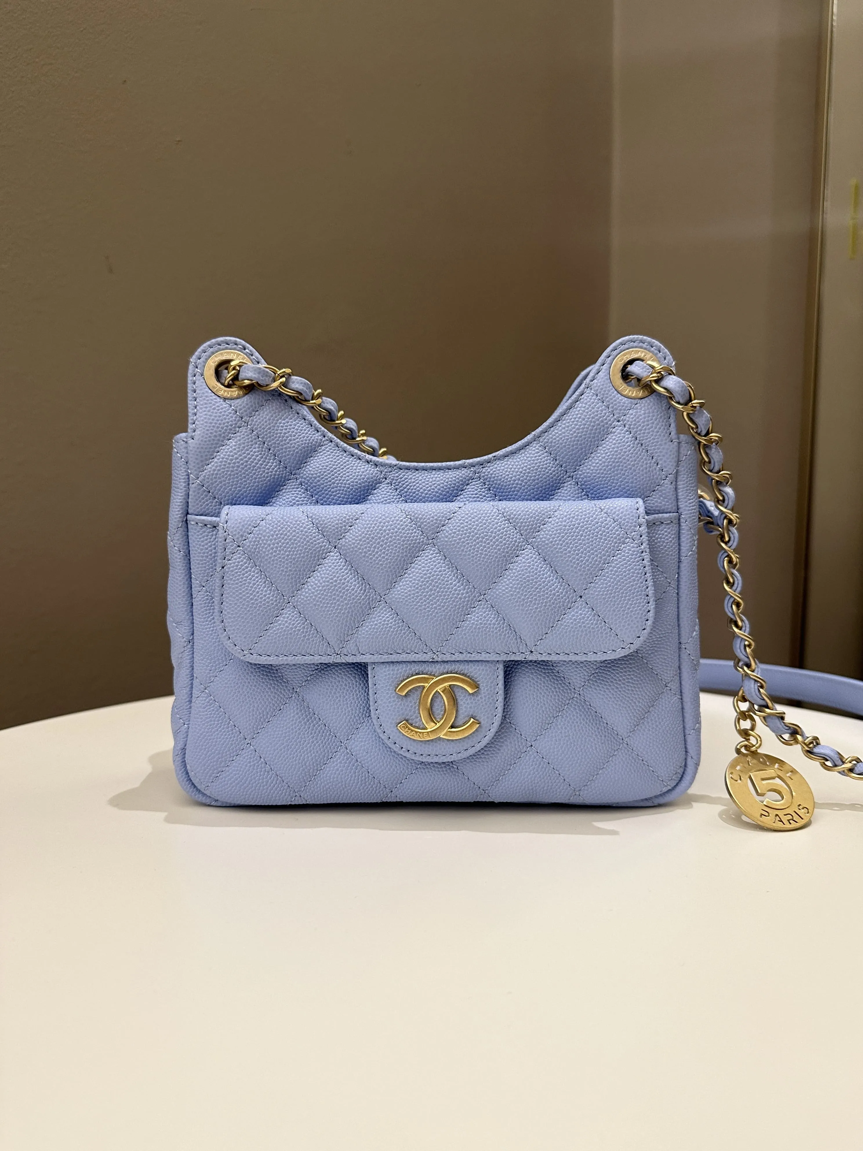 Chanel Small Hobo Bag Periwinkle Caviar