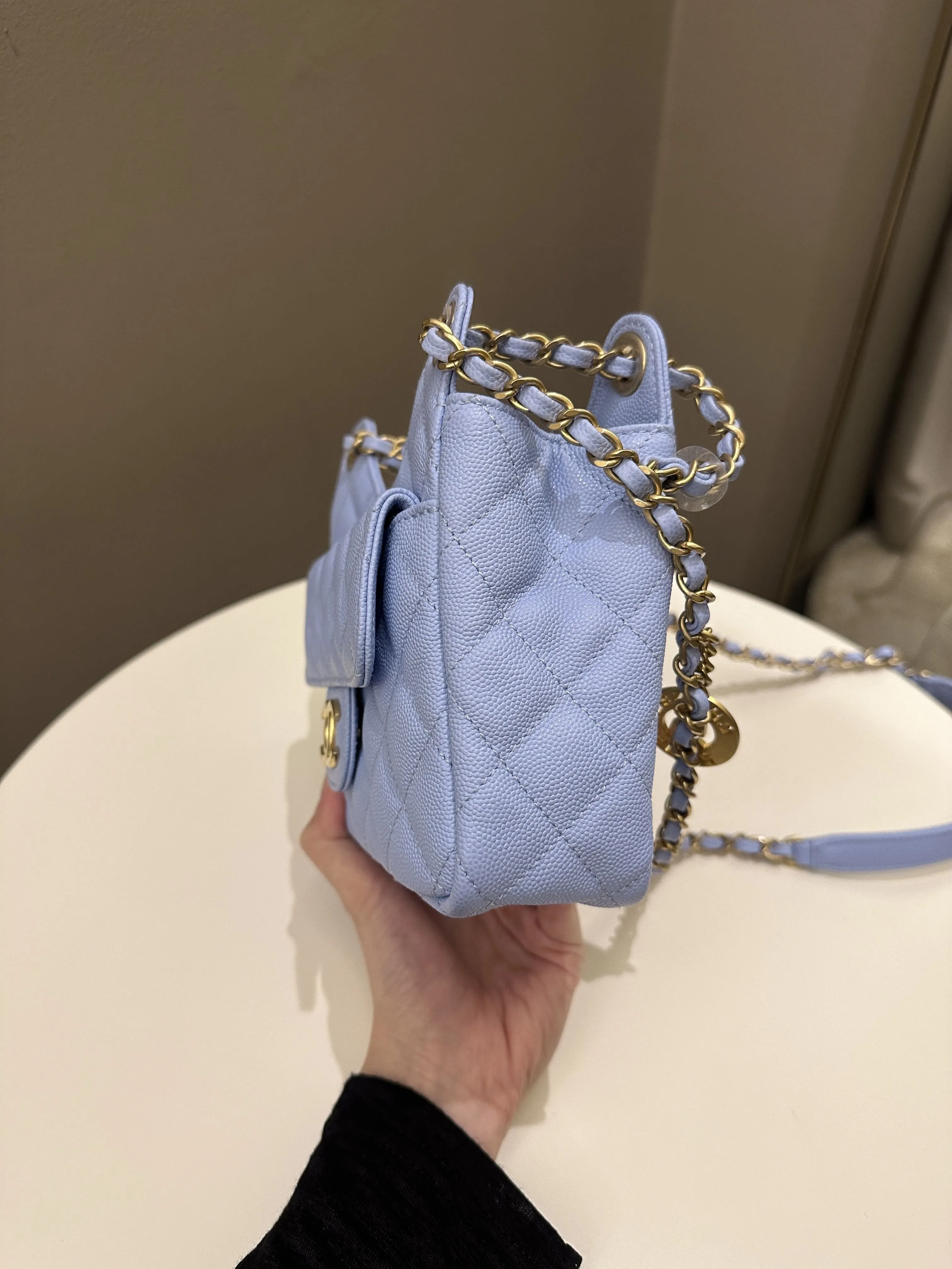 Chanel Small Hobo Bag Periwinkle Caviar