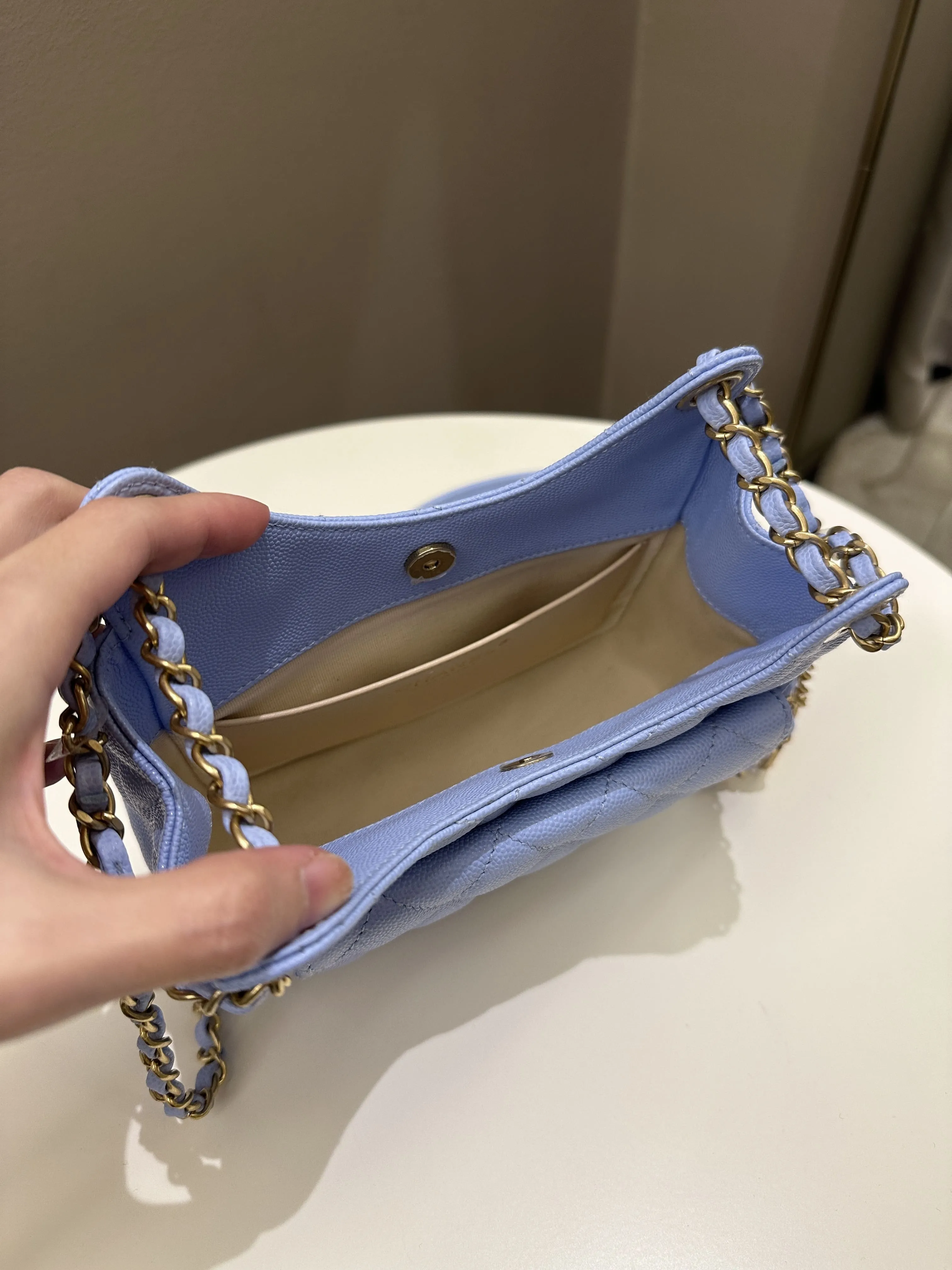 Chanel Small Hobo Bag Periwinkle Caviar