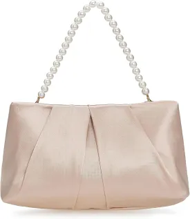 CHARMING TAILOR Evening Bag Women Wedding Party Handbag Small Dressy Formal Purse Pleated Satin Clutch