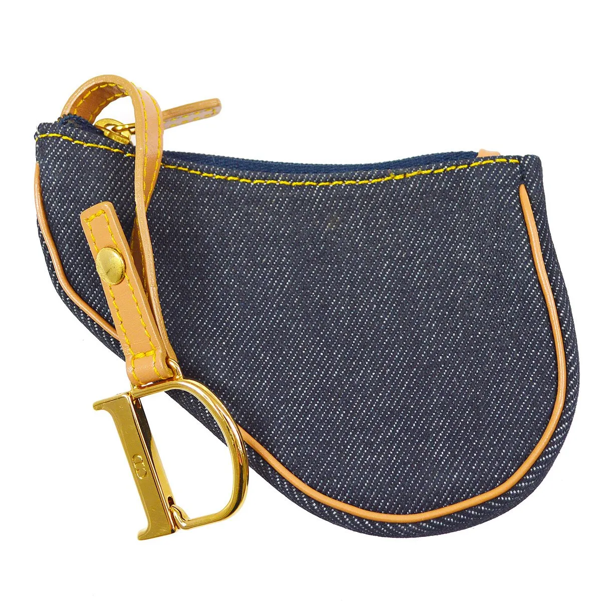 CHRISTIAN DIOR 2001 Denim Saddle Key Case 70747