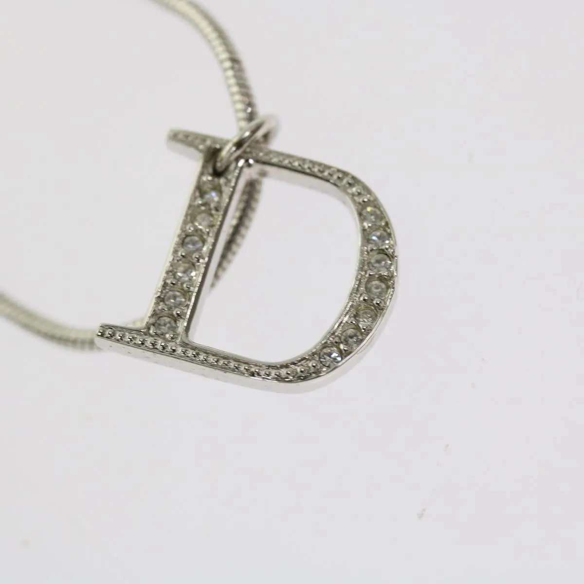 CHRISTIAN DIOR Necklace metal Silver Auth am5461