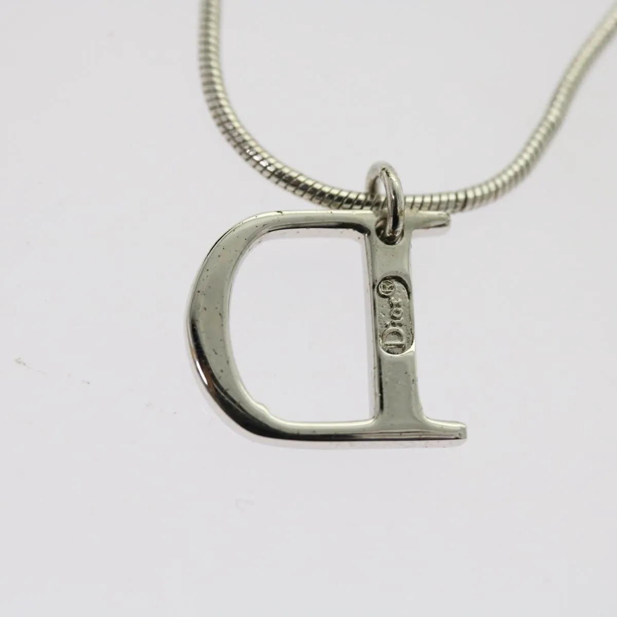 CHRISTIAN DIOR Necklace metal Silver Auth am5461
