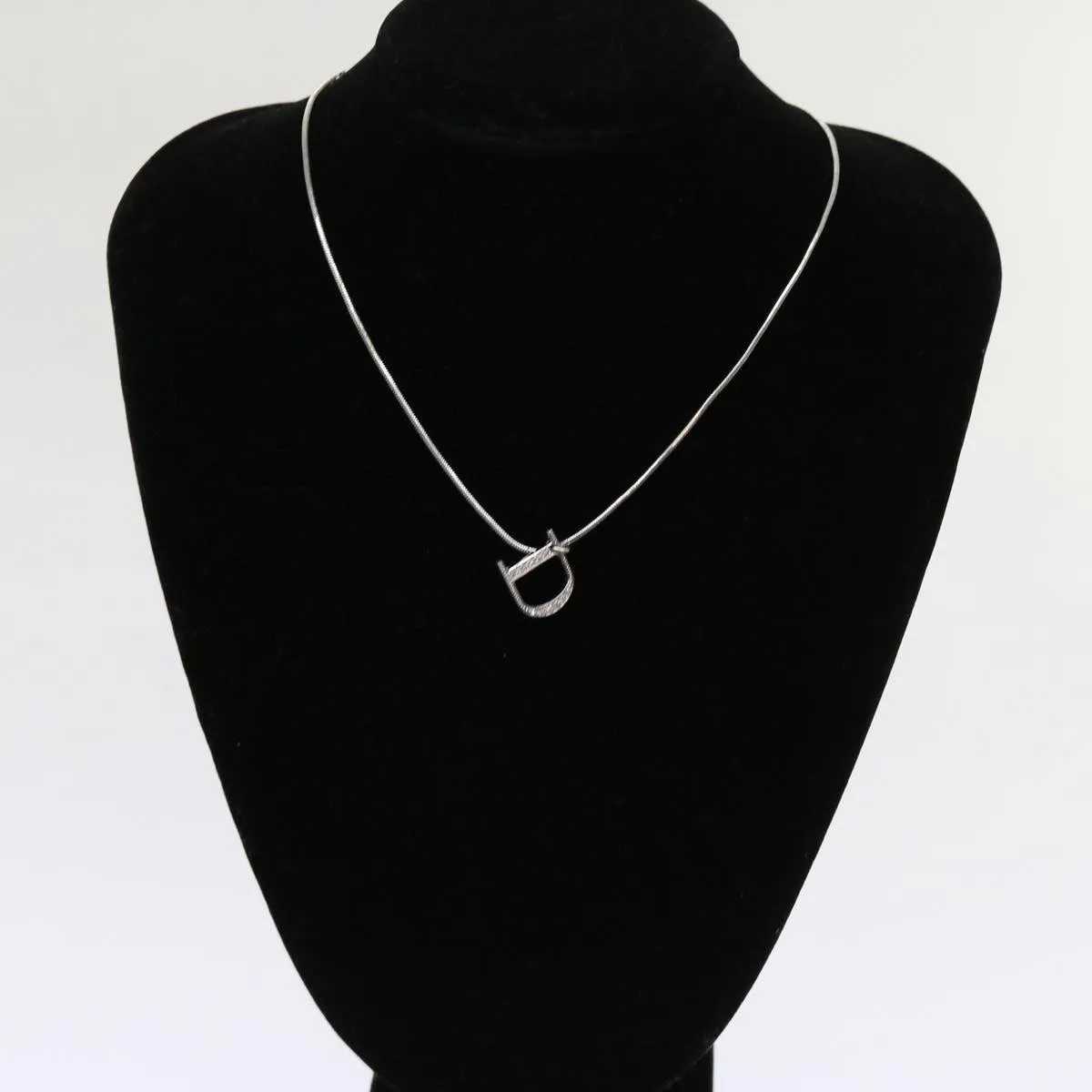 CHRISTIAN DIOR Necklace metal Silver Auth am5461