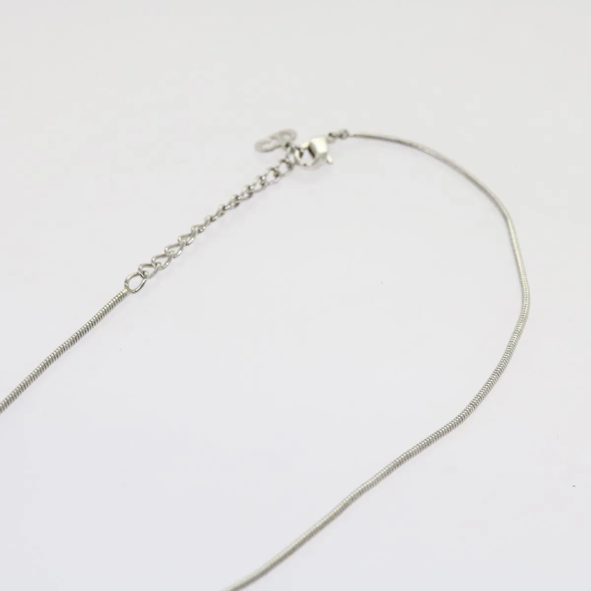 CHRISTIAN DIOR Necklace metal Silver Auth am5461
