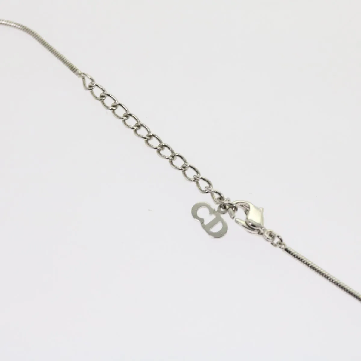 CHRISTIAN DIOR Necklace metal Silver Auth am5461