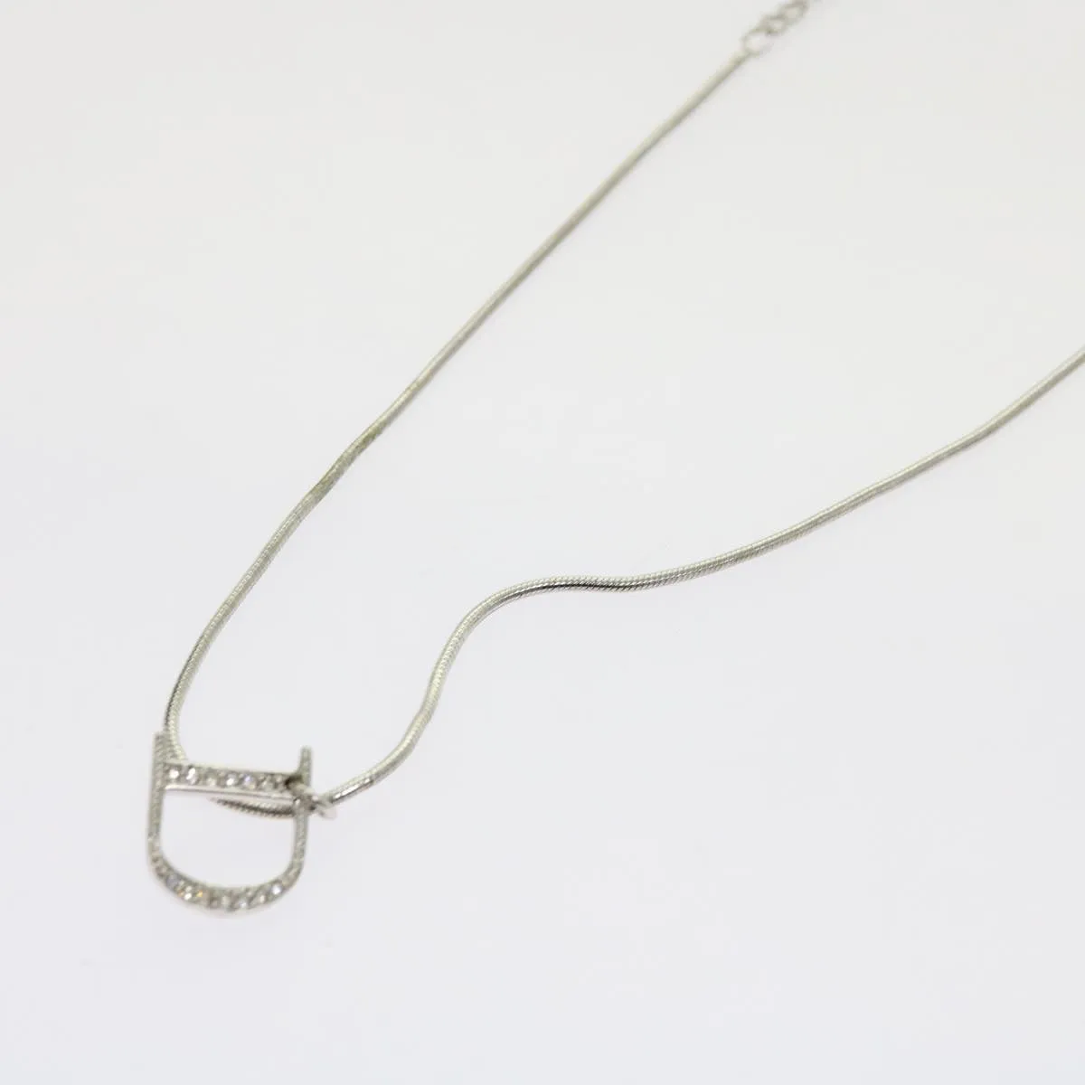 CHRISTIAN DIOR Necklace metal Silver Auth am5461