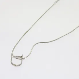CHRISTIAN DIOR Necklace metal Silver Auth am5461