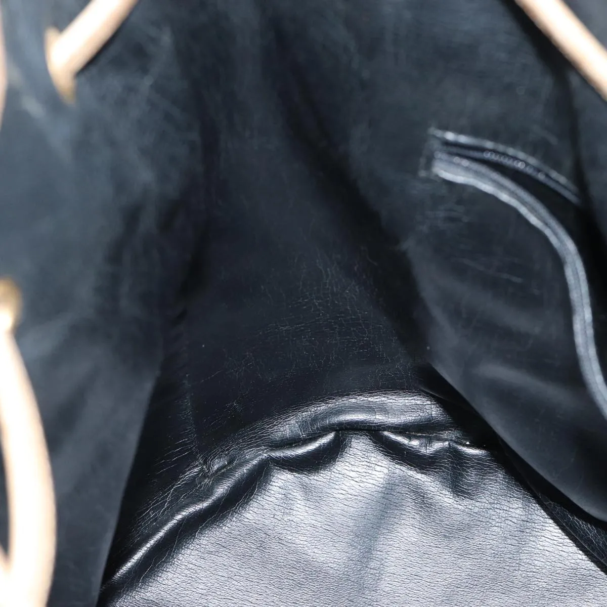 CHRISTIAN DIOR Shoulder Bag Leather Black Auth yk11682