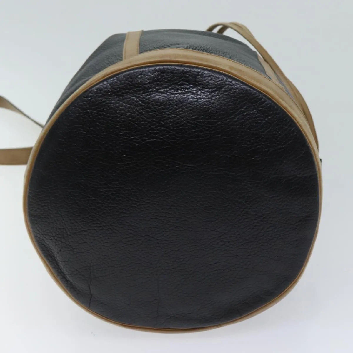 CHRISTIAN DIOR Shoulder Bag Leather Black Auth yk11682