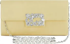 Coucoland Clutch Purses for Women - Satin Evening Bag Crystal Embellished Handbag for Bride Party Prom Wedding