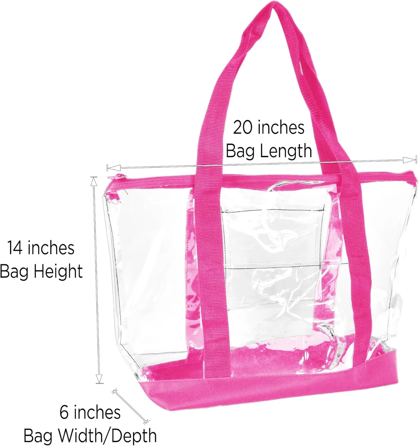 DALIX Clear Shopping Bag Security Work Tote Shoulder Bag Womens Handbag
