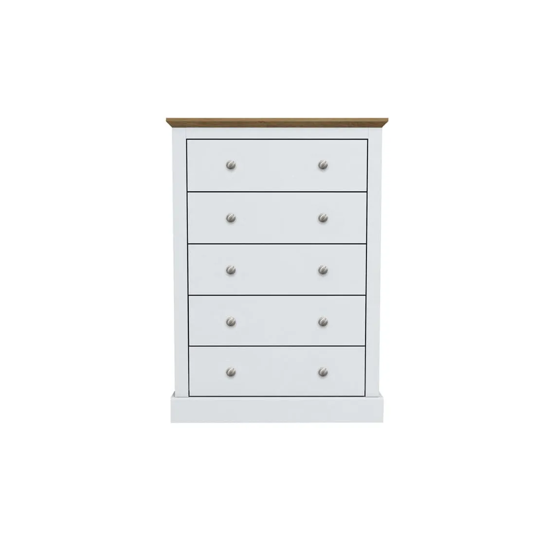 Devon 5 Drawer Chest White