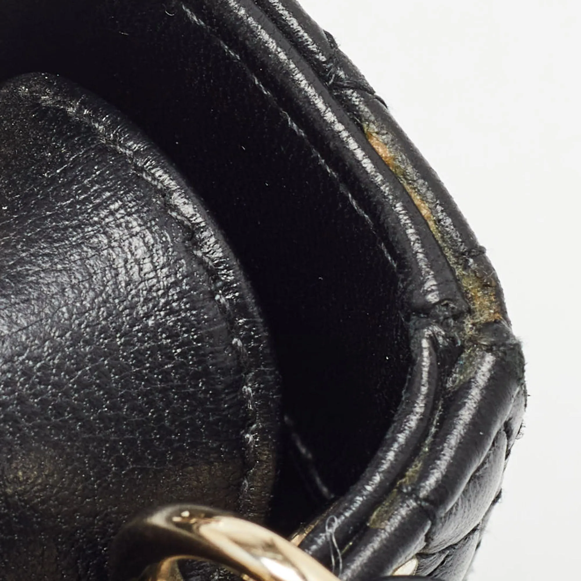 DIOR Black Cannage Leather Micro Lady  Tote
