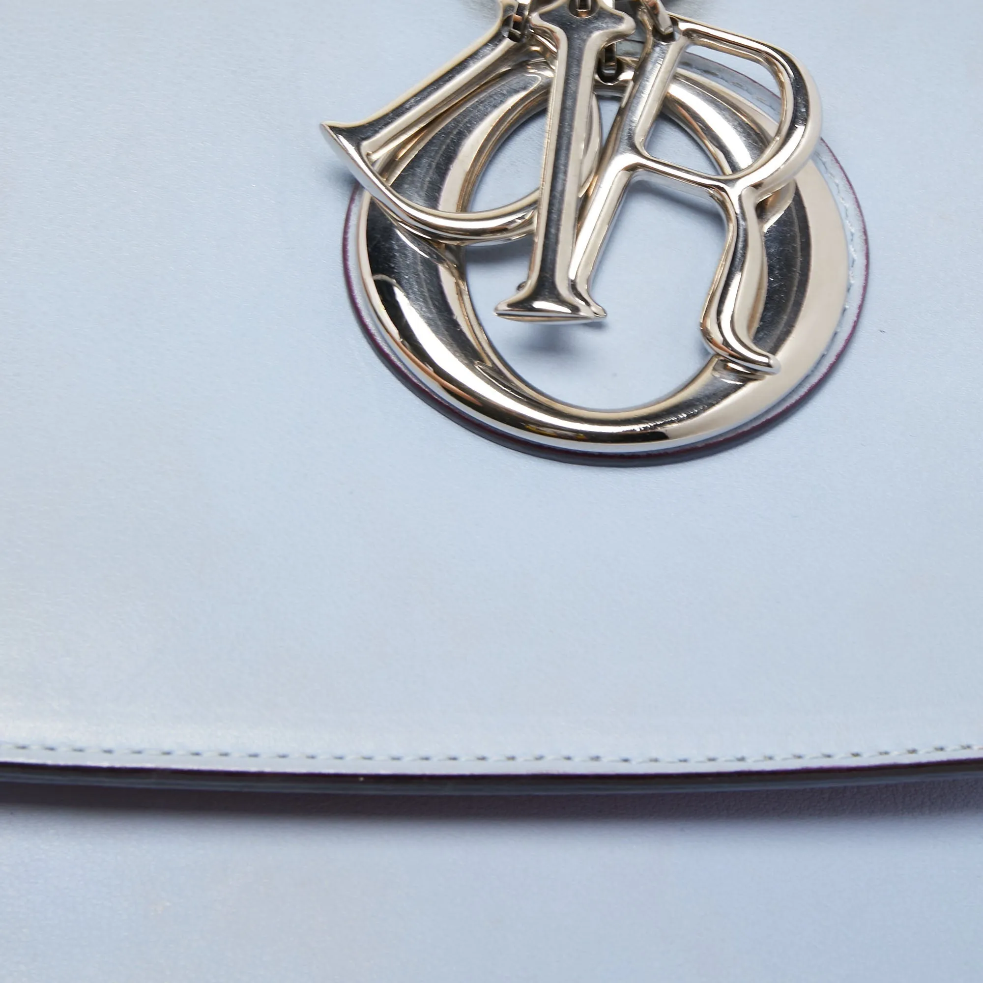 DIOR Blue Leather Small Be  Flap Top Handle Bag