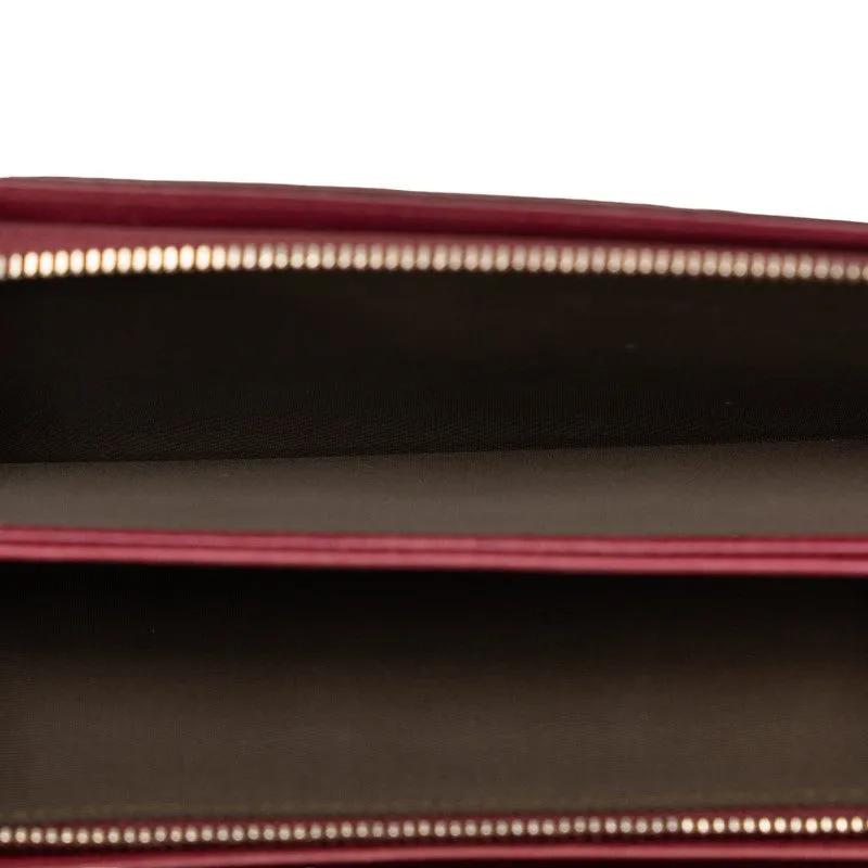 Dior Dior Long Wallet Enamel Bordeaux Wine Red