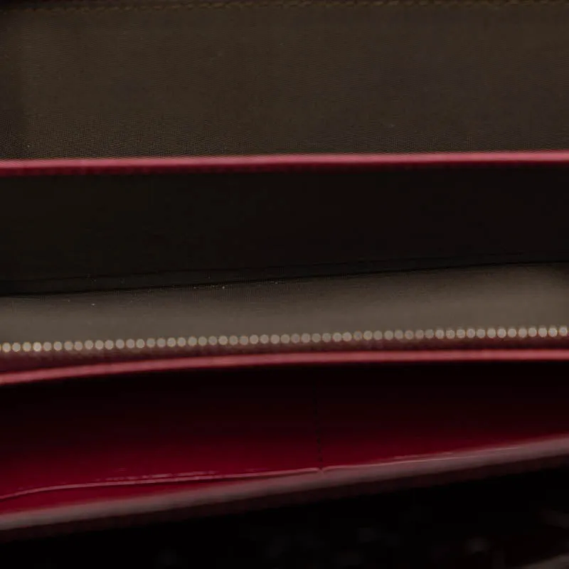 Dior Dior Long Wallet Enamel Bordeaux Wine Red