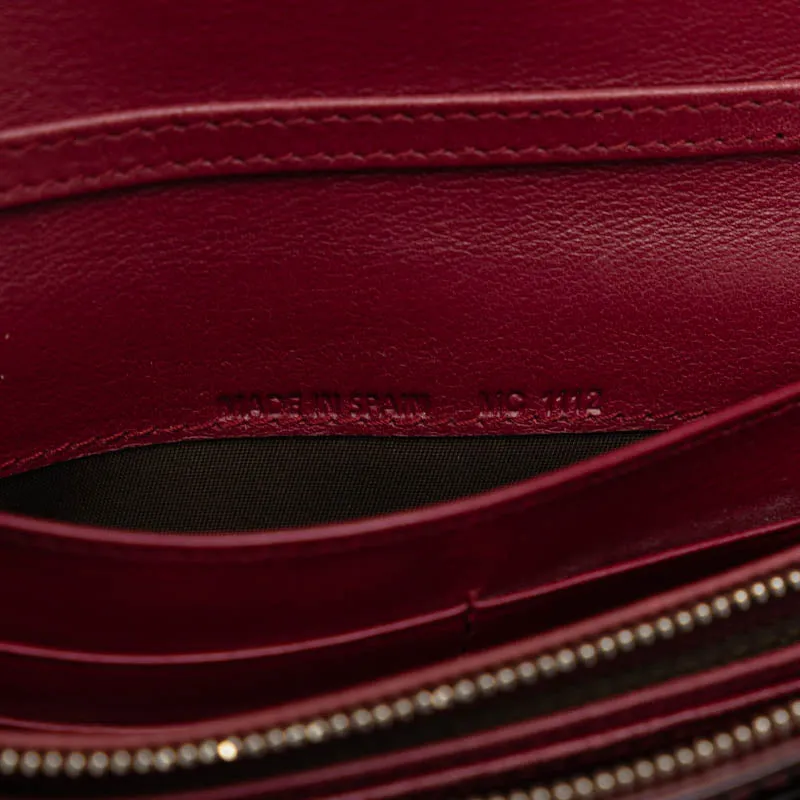 Dior Dior Long Wallet Enamel Bordeaux Wine Red