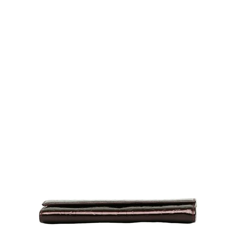 Dior Dior Long Wallet Enamel Bordeaux Wine Red