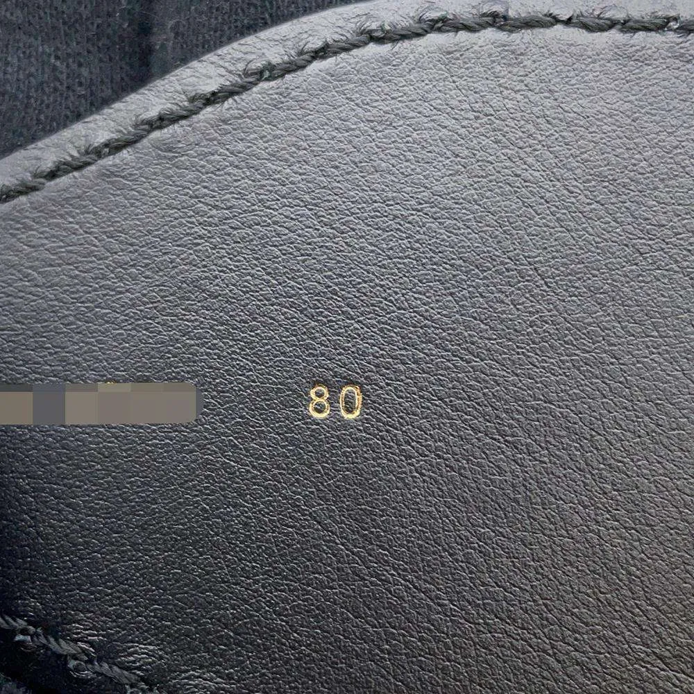Dior Logo belt Size 80 Navy/Beige Canvas Leather