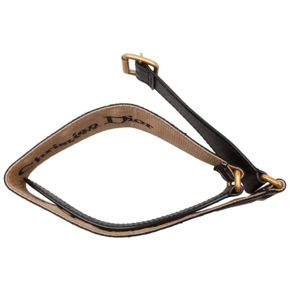 Dior Logo belt Size 80 Navy/Beige Canvas Leather