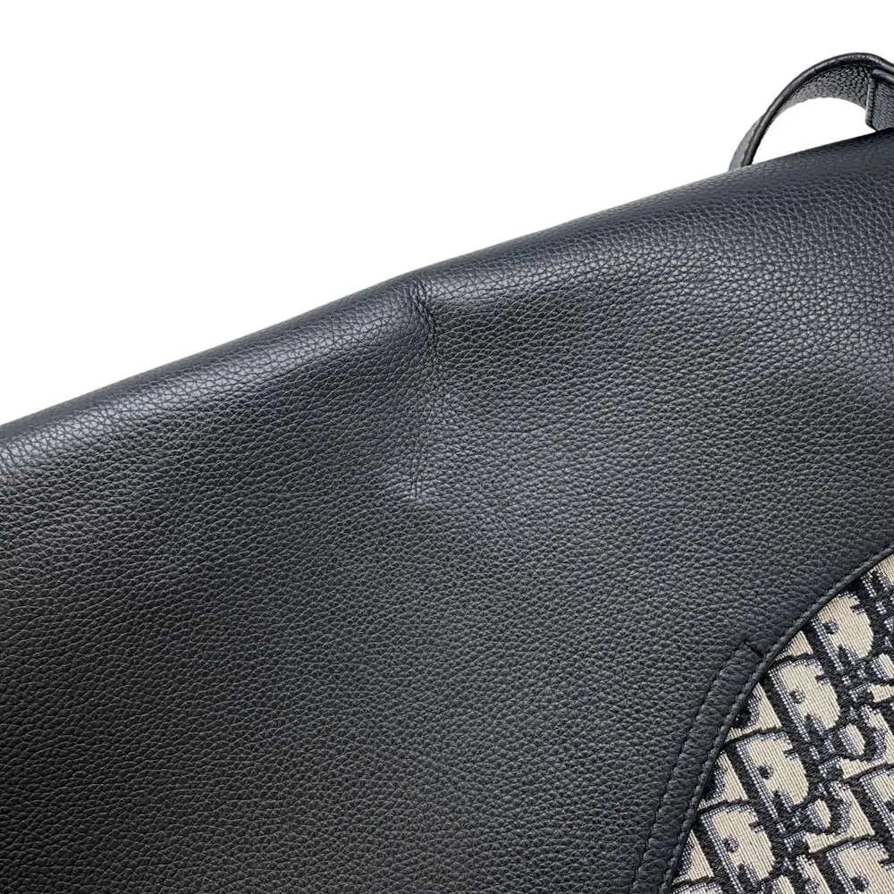 Dior Oblique Saddle Shoulder Bag Navy 1ADME133YKS Canvas Leather