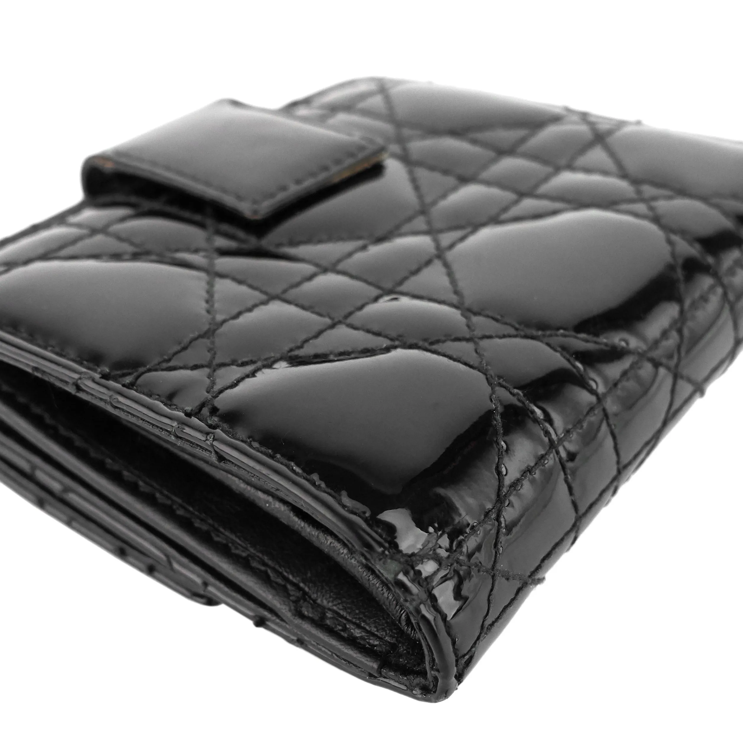 DIOR Patent Leather Cannage Quilted Wallet