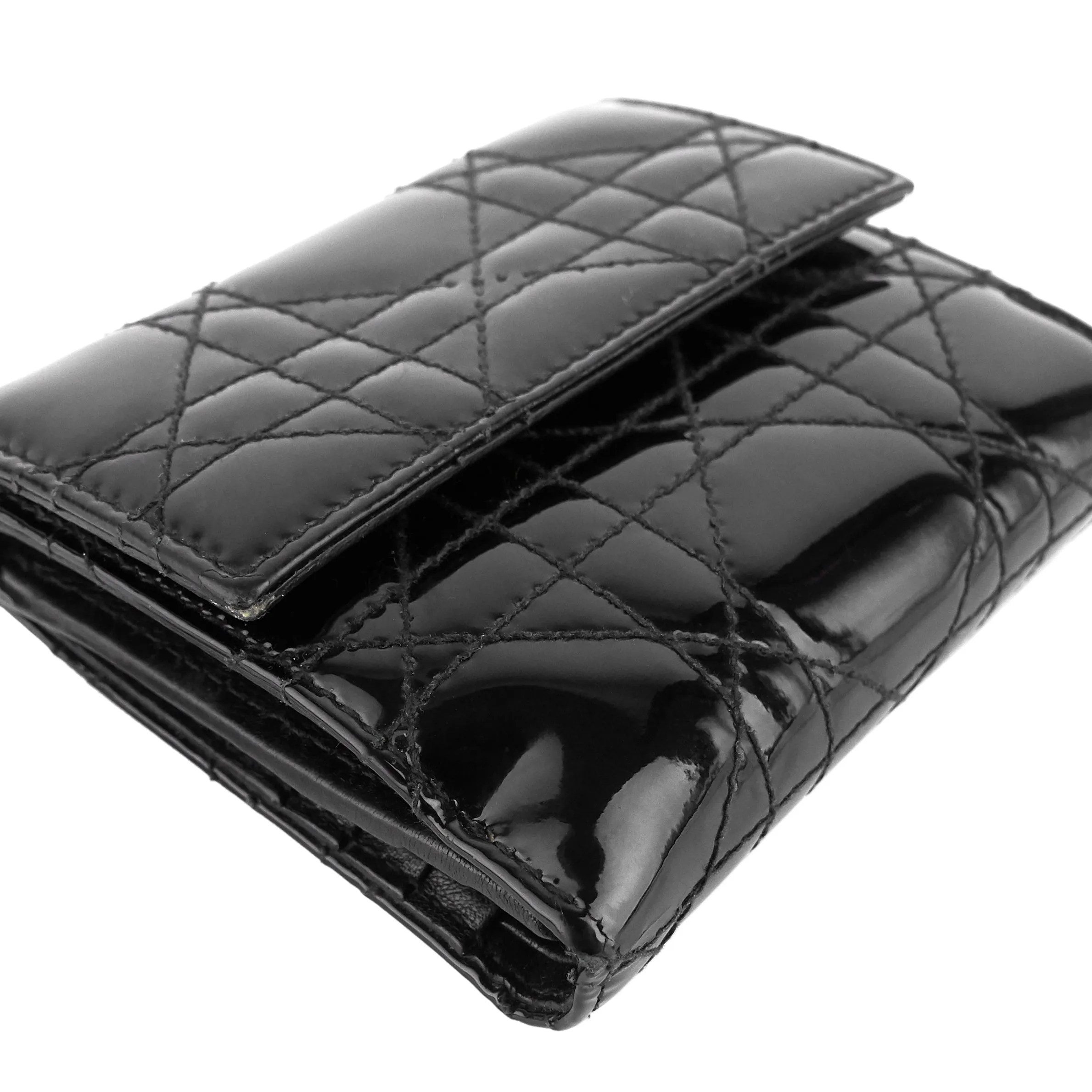 DIOR Patent Leather Cannage Quilted Wallet