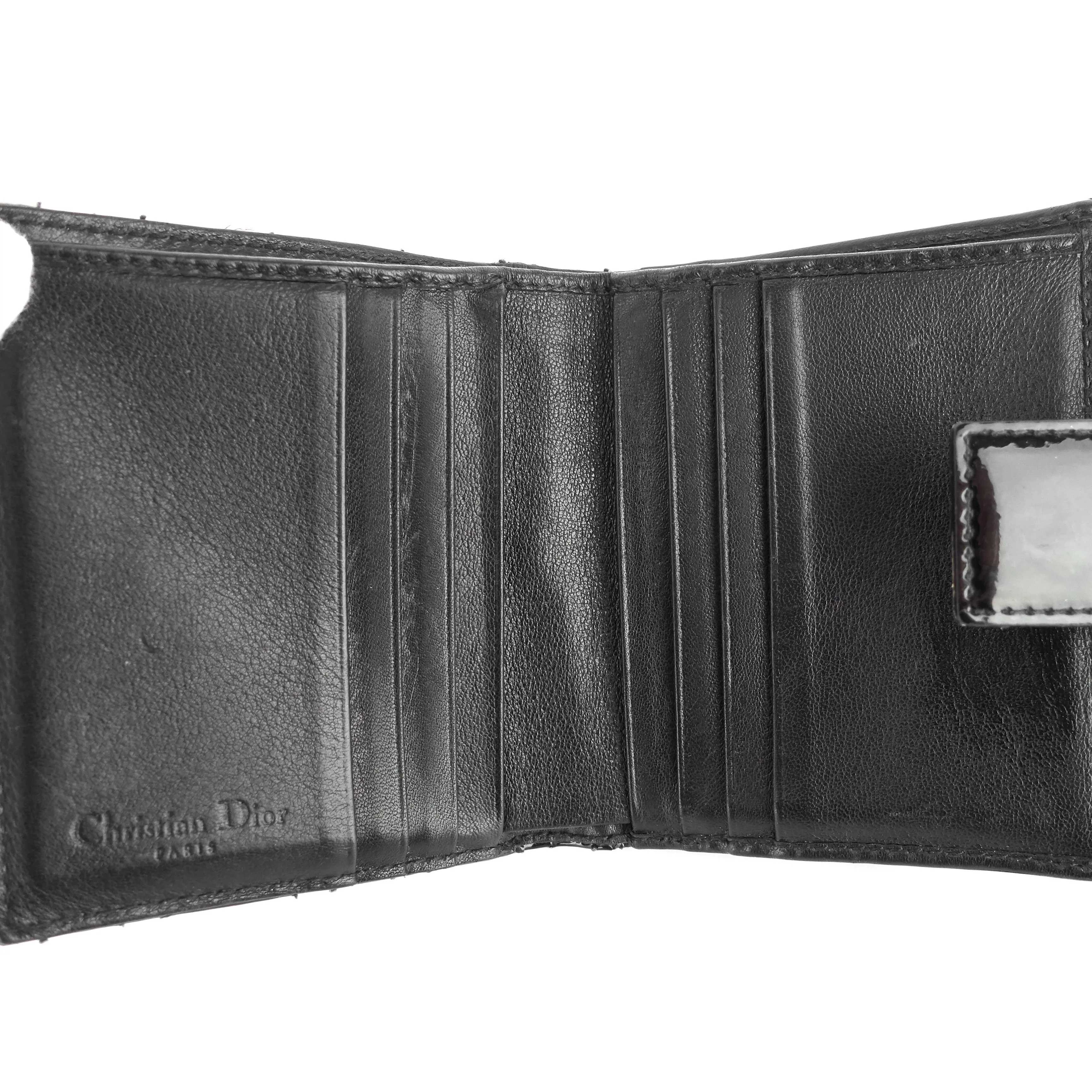 DIOR Patent Leather Cannage Quilted Wallet