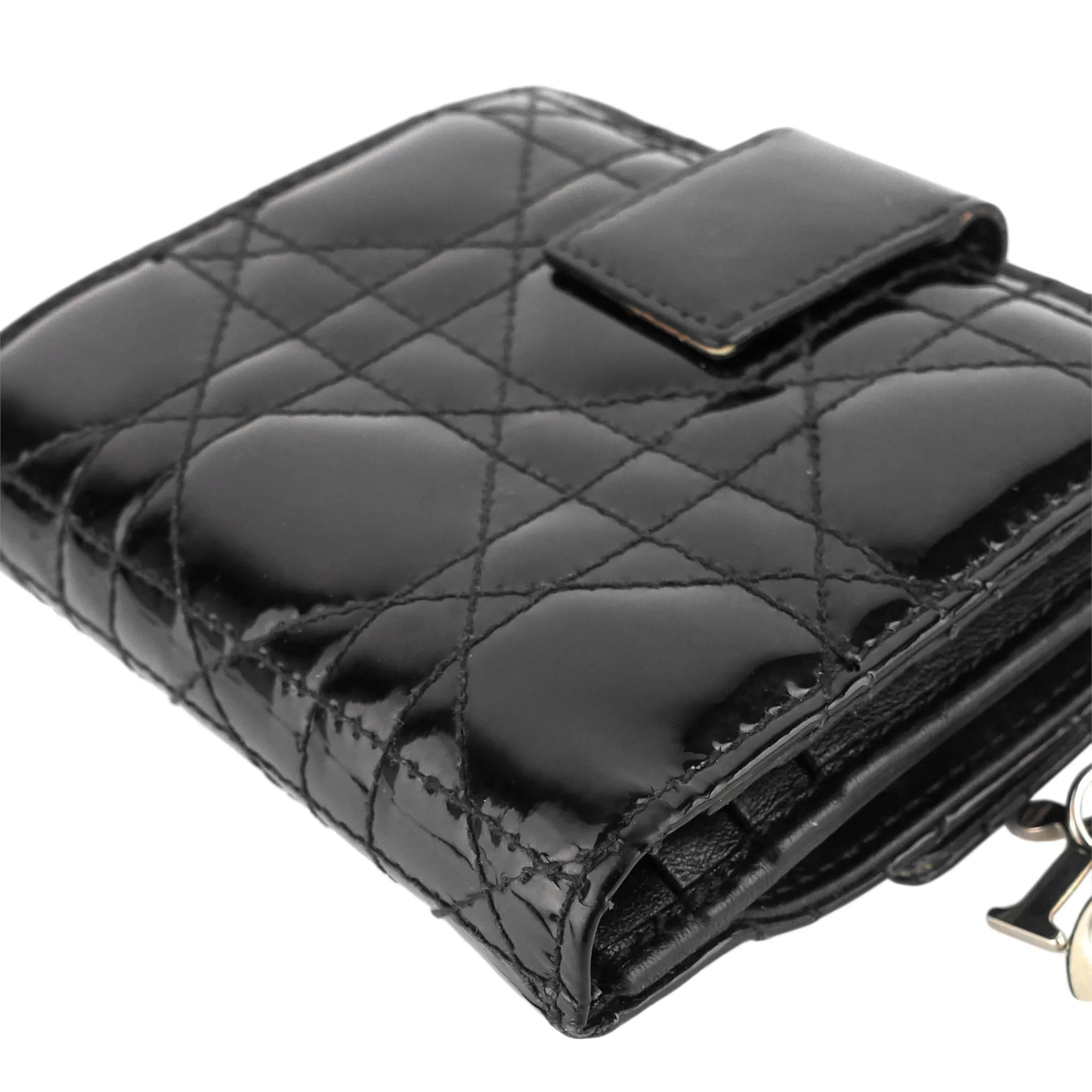 DIOR Patent Leather Cannage Quilted Wallet